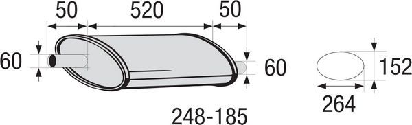 BOSAL 248-185 Centre Muffler, universal