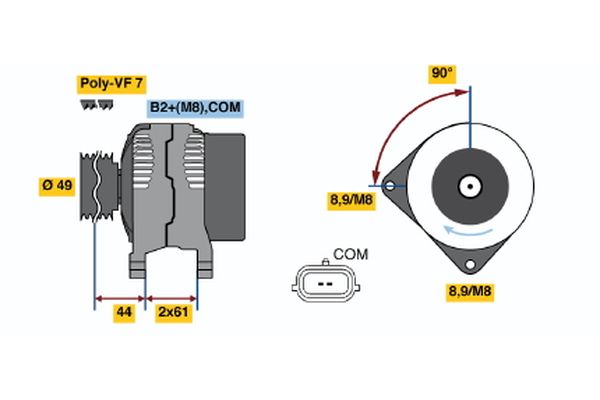 BOSCH 0 124 425 018 Alternator