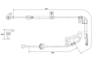 Sensor, wheel speed BOSCH 0 265 001 273