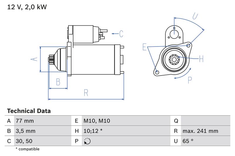 BOSCH 0 986 014 141 Starter