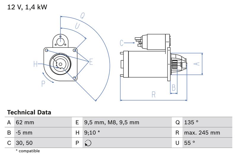 BOSCH 0 986 014 590 Starter