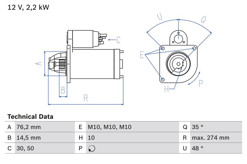 BOSCH 0 986 015 090 Starter
