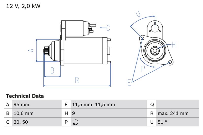 BOSCH 0 986 016 031 Starter