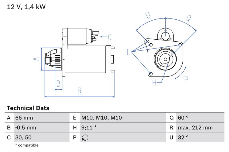BOSCH 0 986 016 570 Starter