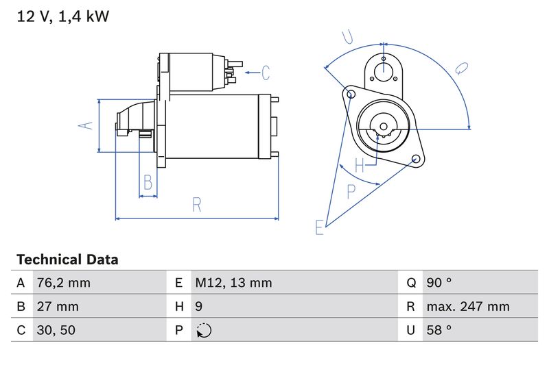 BOSCH 0 986 016 780 Starter
