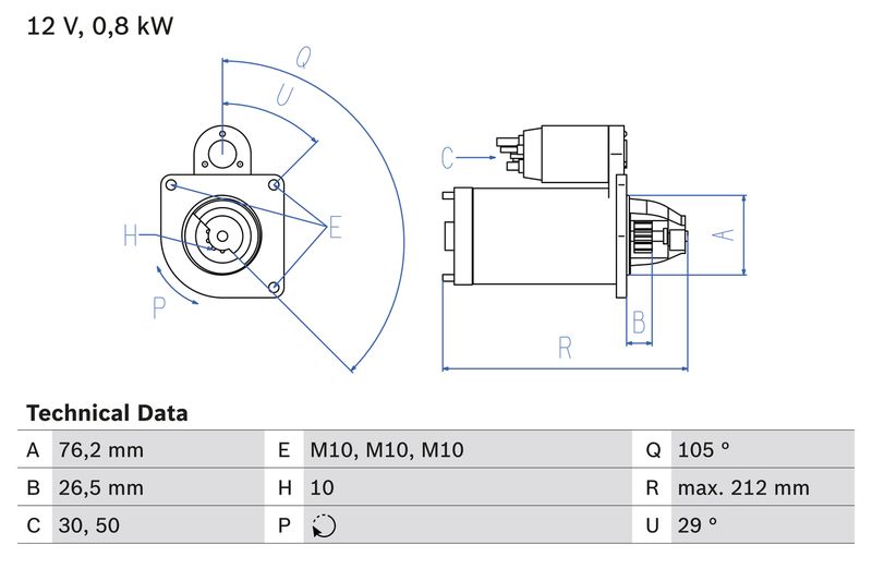 BOSCH 0 986 017 070 Starter