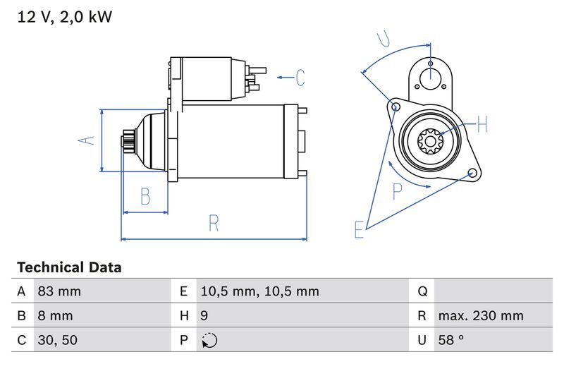 BOSCH 0 986 017 601 Starter