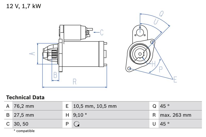 BOSCH 0 986 018 070 Starter