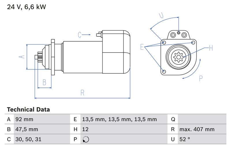 BOSCH 0 986 018 090 Starter