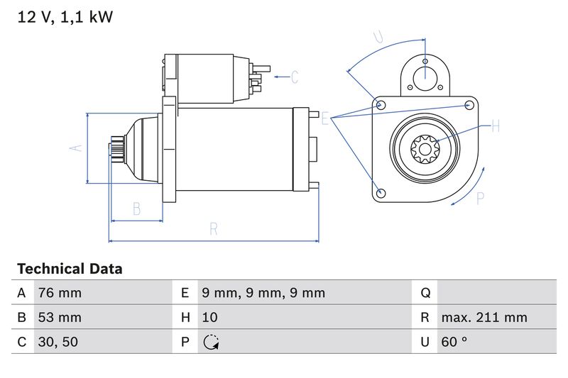BOSCH 0 986 018 470 Starter