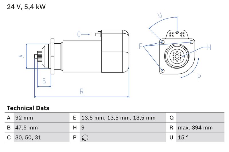 BOSCH 0 986 019 000 Starter