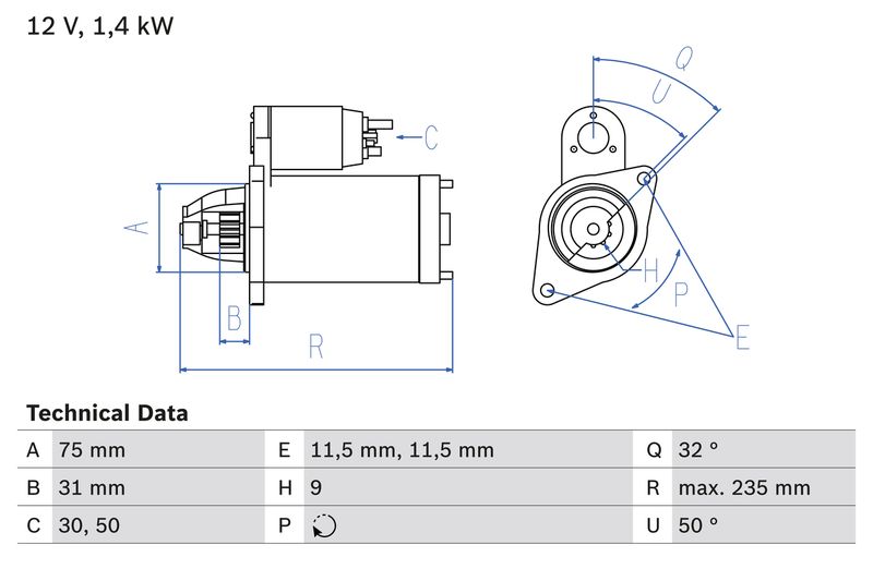 BOSCH 0 986 019 840 Starter
