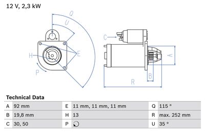 Starter BOSCH 0 986 020 181