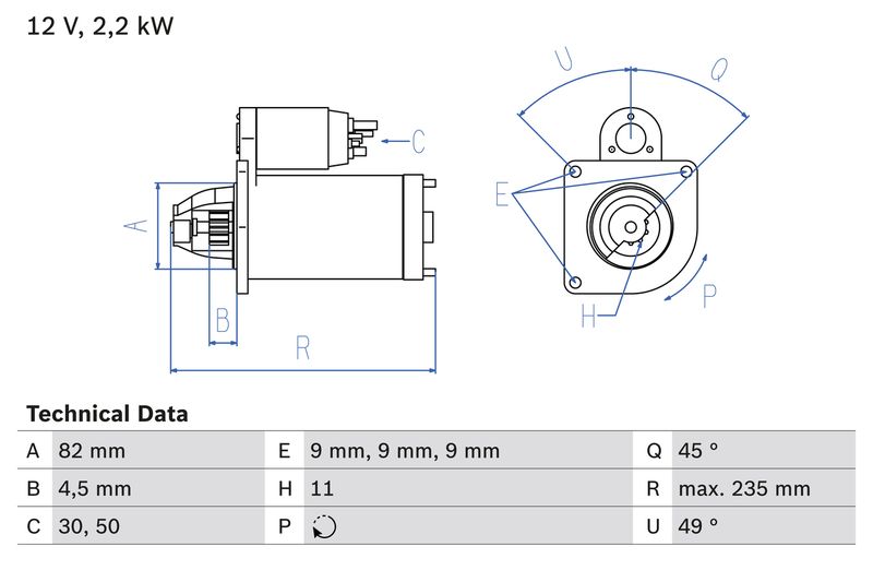 BOSCH 0 986 025 550 Starter