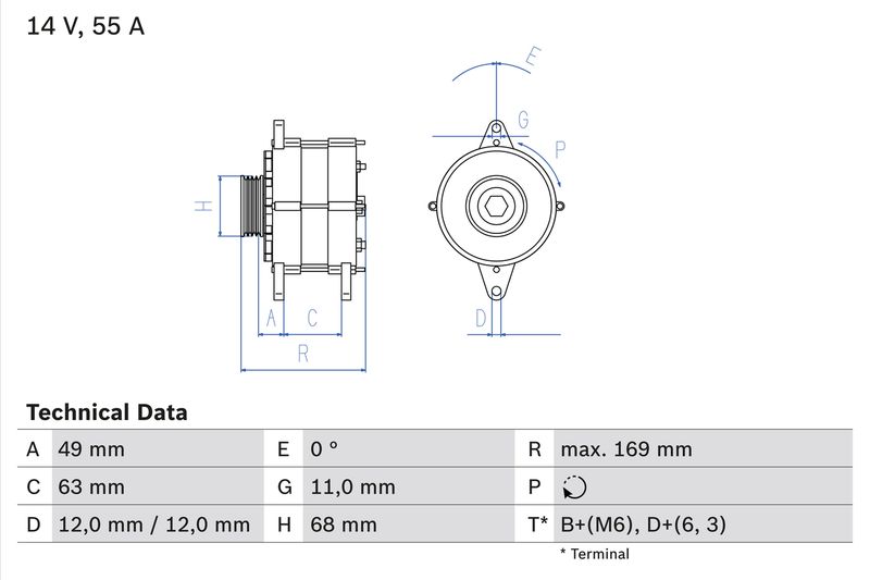 BOSCH 0 986 030 970 Alternator