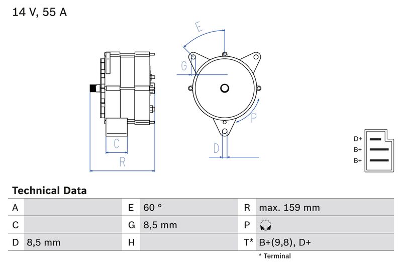 BOSCH 0 986 031 020 Alternator