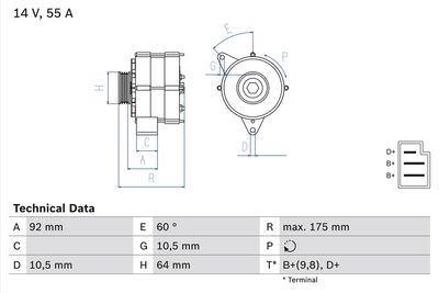 Alternator BOSCH 0 986 034 050