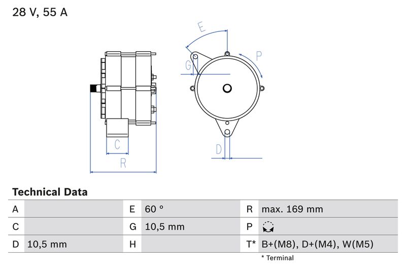 BOSCH 0 986 034 070 Alternator