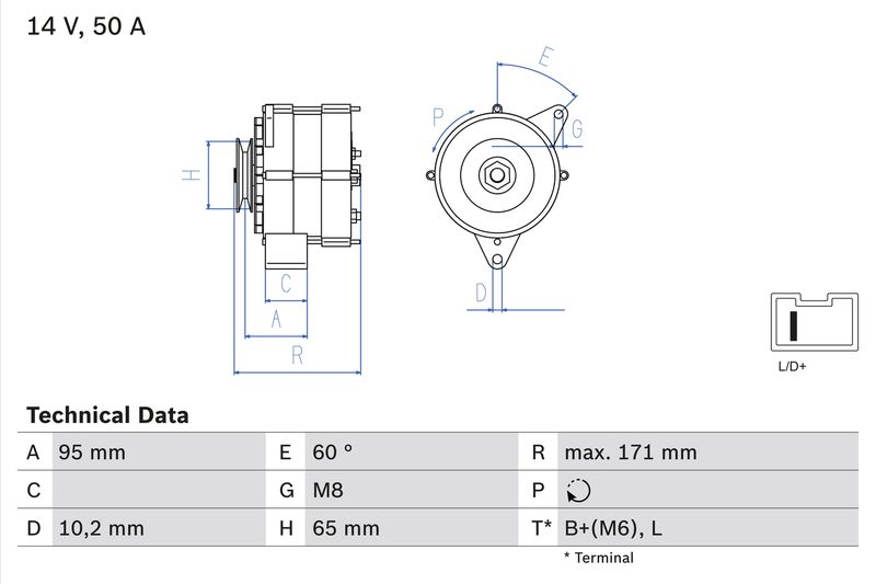 BOSCH 0 986 034 830 Alternator
