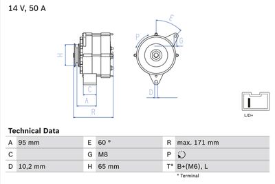 Alternator BOSCH 0 986 034 830