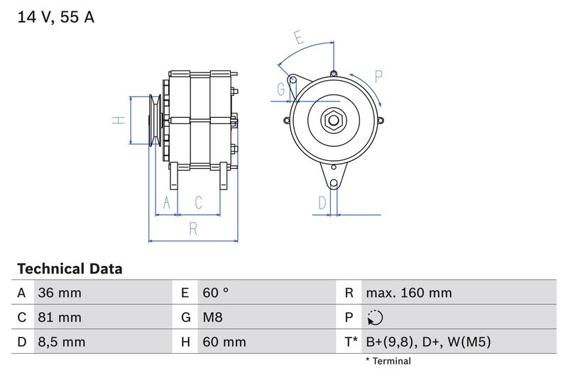 BOSCH 0 986 036 020 Alternator