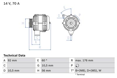 Alternator BOSCH 0 986 036 820