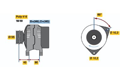 Alternator BOSCH 0 986 038 030