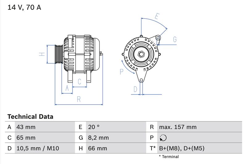 BOSCH 0 986 038 740 Alternator