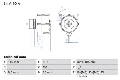 Alternator BOSCH 0 986 039 090