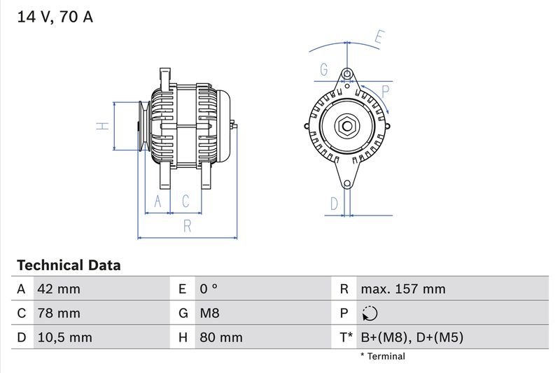 BOSCH 0 986 040 850 Alternator