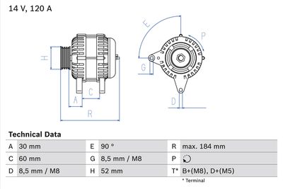 Alternator BOSCH 0 986 041 280