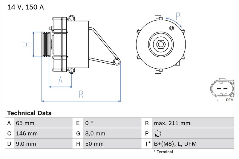 BOSCH 0 986 041 760 Alternator