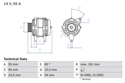 Alternator BOSCH 0 986 041 820