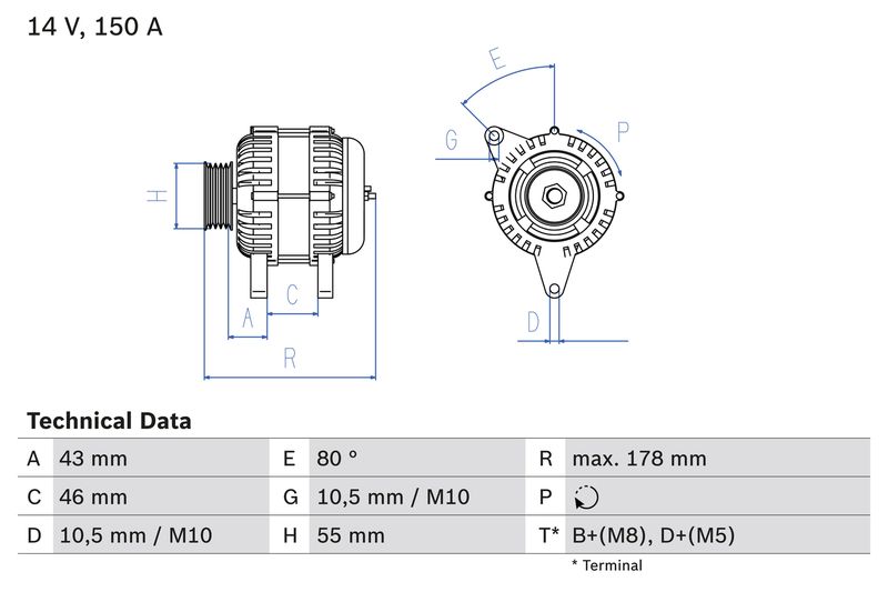 BOSCH 0 986 041 930 Alternator