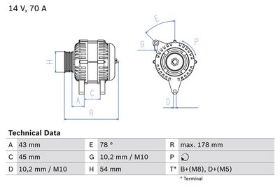 Alternator BOSCH 0 986 042 071
