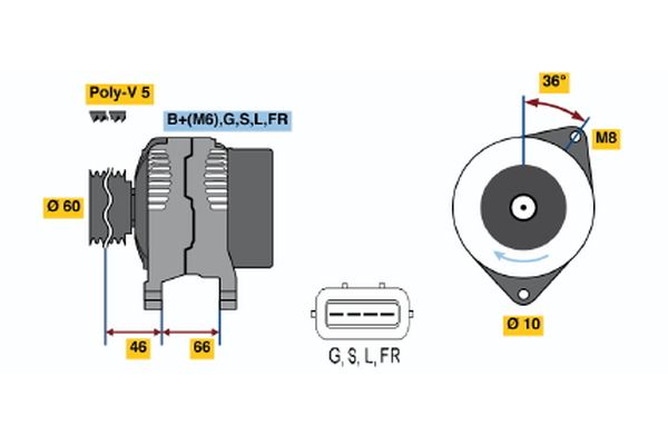 BOSCH 0 986 042 301 Alternator