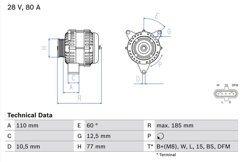 BOSCH 0 986 042 360 Alternator