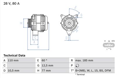 Alternator BOSCH 0 986 042 360