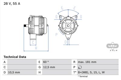 Alternator BOSCH 0 986 042 580