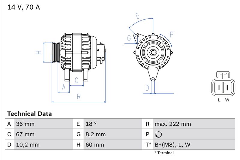 BOSCH 0 986 043 101 Alternator
