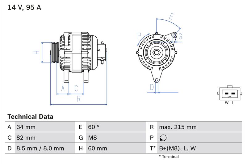BOSCH 0 986 043 141 Alternator