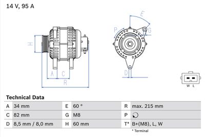 Alternator BOSCH 0 986 043 141