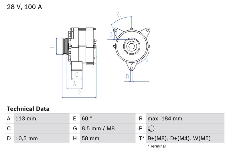 BOSCH 0 986 043 890 Alternator