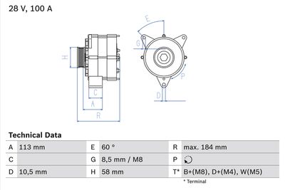 Alternator BOSCH 0 986 043 890