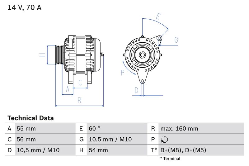 BOSCH 0 986 044 210 Alternator