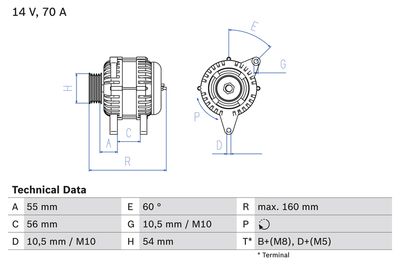 Alternator BOSCH 0 986 044 210