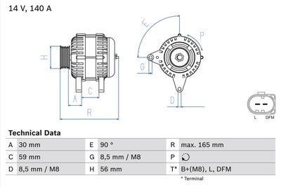 Alternator BOSCH 0 986 044 460