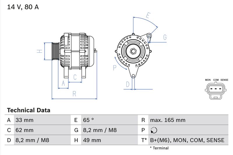 BOSCH 0 986 044 671 Alternator