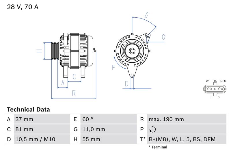 BOSCH 0 986 045 160 Alternator