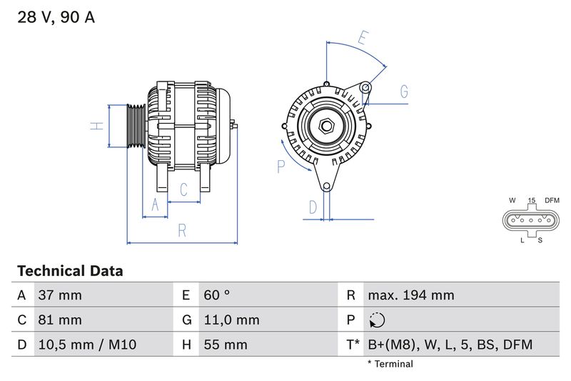BOSCH 0 986 045 430 Alternator